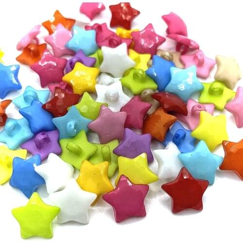 50/100pcs/pack 17mm Mixed color The stars Plastic buttons, button shirt DIY pillow bedding bag sewing
