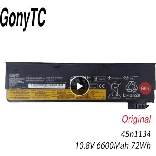 GONYTC 45N1134 72wh Laptop Battery for Lenovo Thinkpad X270 X260 X240 X240S X250 T450 T470P T450S T440S K2450 W550S 45N1136