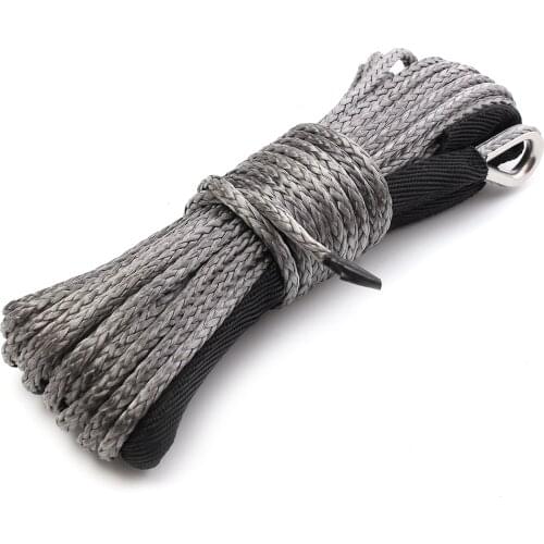 15M Car Trailer Grey Tow Rope Winch Rope Cable Towing Rope Pull Rope Strap Hook Car Accessories For Truck Van Road Recovery
