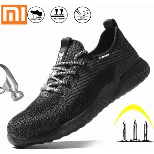 Xiaomi Work Safety Shoes Men Boots Breathable Steel Toe Boots Lightweight Safety Work Shoes Outdoor Puncture-Proof Work Sneaker