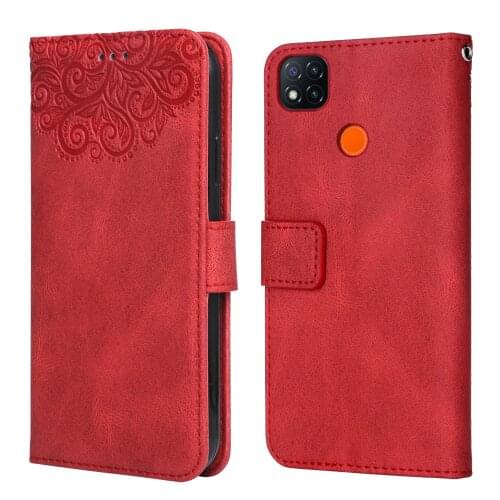 For Xiaomi Redmi 9C Flower Embossing Case Coque for Redmi 9C Wallet Flip Leather Case for Xiaomi 9 C Redmi 9C Cover