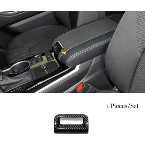 For Toyota Highlander 2020 2021 2022 ABS Carbon fiber Interior Center Armrest Box Switch Cover Trim LHD Car Accessories 1PCS