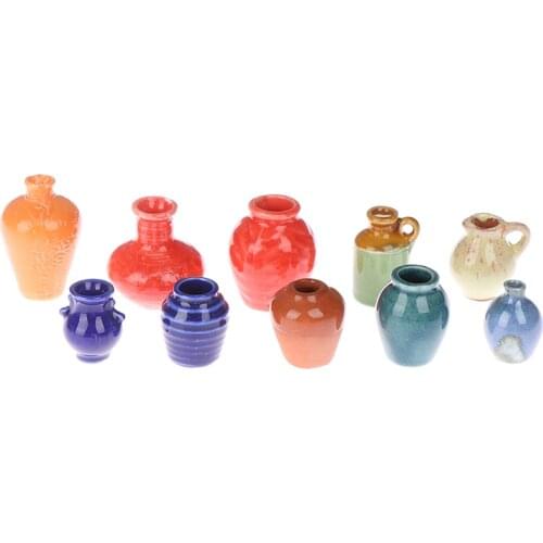 2.5cm DIY Handmade Doll House Kitchen Ceramic Ornament Deco Vase Dollhouse Miniatures 1:12 Mini Ceramic Pot