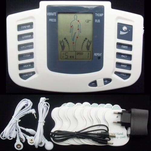 Russian Version Full Body back neck foot Muscle Pain Relief Therapy slimming Massager Massage relaxing tens Health Care 8 pads