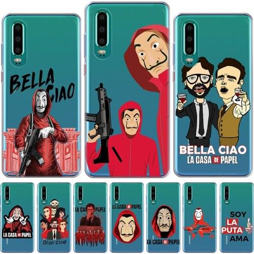Spain TV La Casa De Papel Soft TPU Case For Huawei P30 Lite Pro P10 P20 P40 Lite E Pro P8 Lite 2017 Y9 Silicone Cover