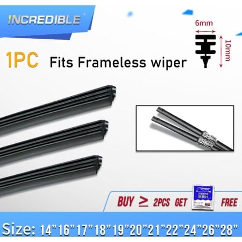INCREDIBLE Universal High Quality Wiper 6mm Refill Surface for Beam / Flat Frameless Type Wiper Blades only (Pack of 1 piece)