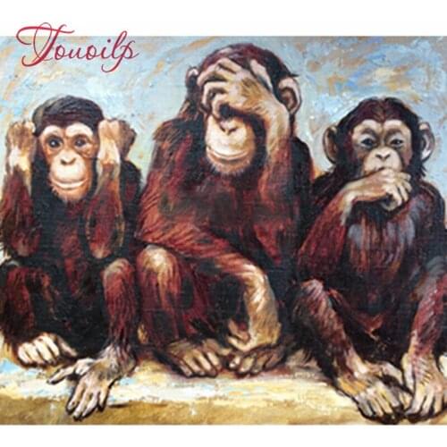 NEW Hot Sale Diamond Painting Three Monkeys Full Square/Round Diamond Embroidery Picture Of Rhinestones Diamond Mosaic Dropship