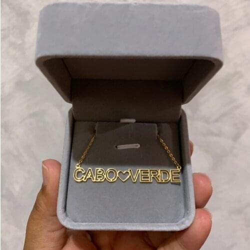 Personalized Name Necklace Double Line Hollow Nameplate Jewelry Stainless Steel Cut Out Pendants Letter Initials Friendship Gift