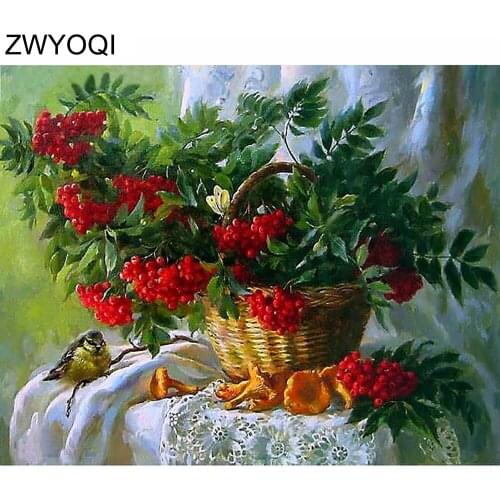 Full Square Diamond embroidery Cross stitch Cherry Green leaf 5DDIY Diamond painting Full Round Diamond mosaic Cherry Green leaf