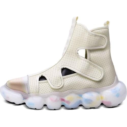 2021 Summer New Microfiber Sandals Mens Thick-soled Shoes Fashionable And Comfortable Wear-resistant Non-slip Roman Sandals