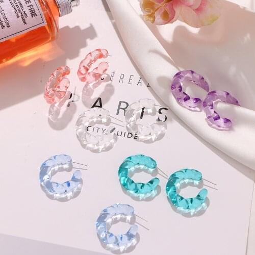 FNIO 2021 Geometric Resin Drop Earrings For Women Big Candy colors Round Circle Earring Brinco Korean Jewelry