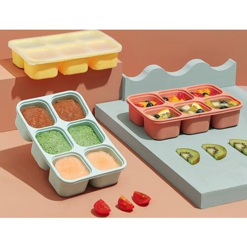 Silicone Food Box for Babies Newborn Milk Powder Portable Outdoor Airtight Container Infant Snacks Packing Box Toddler Mold Grid