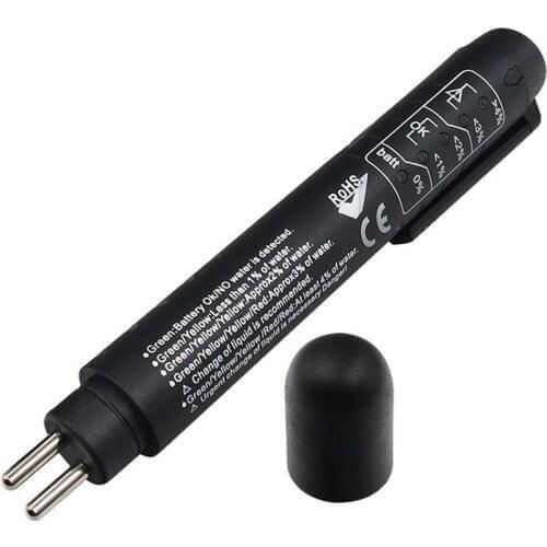 Car Brake Fluid Tester For Dot3/DOT4 Battery Liquid Digital Testing 5LED Indicator Moisture Water Compact