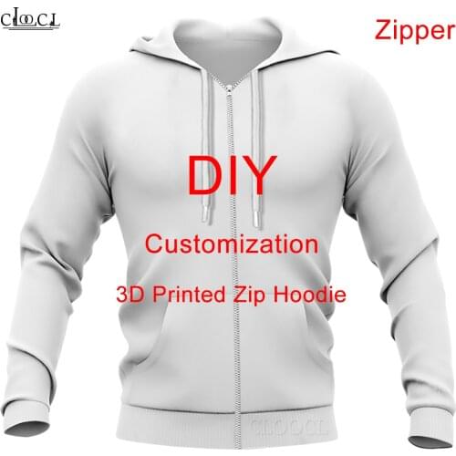 We Accept Dear Customer Design Anime/Photo/Star/Singer Pattern/DIY Zip Hoodies Men/Women 3D Print Streetwear Zipper Tops T113
