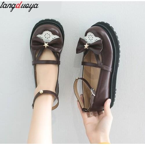 Womens shoes lolita platform shoes cute korean shoes Round Head kawaii girl loli cosplay ulzzang shoes women lolita sneakers