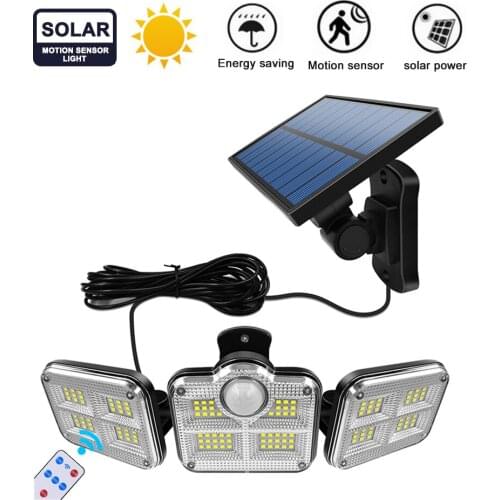 138 led seperable remote Solar Lamp Outdoor Waterproof PIR Motion Sensor Solar Powered Garden Light Wall Lamp Infrared Sensor Li