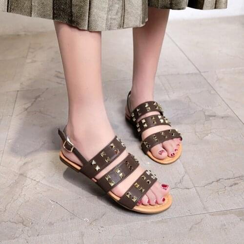 MoonMeek 2020 new summer sandals buckle ladies shoes flat with comfortable Flip flops casual women sandals size 36-41