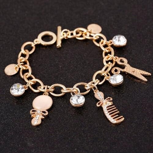 ZOSHI Fashion Rare Charm Opal Scissors Combs Bracelets For Women Bangle Cuff Rose Gold Brand Bracelets Bangles Jewelry