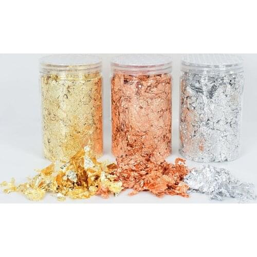 1 Bottle Gold Leaf Flakes 10g Gold Silver Confetti DIY Nail Makeup Art Painting Material Decorative Foil Paper Party Supplies