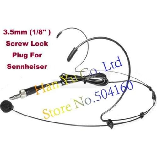 10pcs BL-S401 BLACK COLOR DUAL HOOK HEADSET MICROPHONE FOR SENNHEI-SER G1 G2 G3 3.5MM STEREO SCREW LOCK