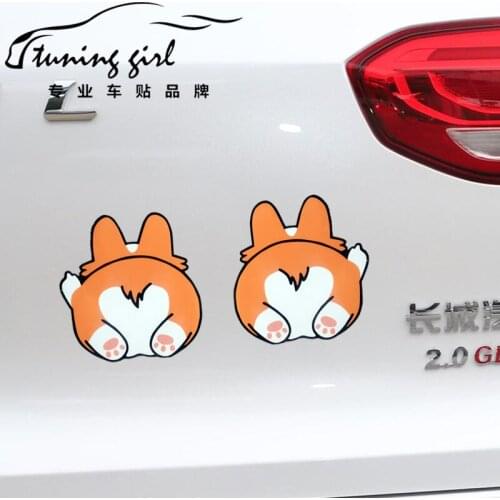 2PCS 11*11CM Car Stickers Japan Dogeあきたいぬ/アキタイヌCartoon Cute Lovely Funny Creative Decals For Windshield Auto Tuning Styling D16