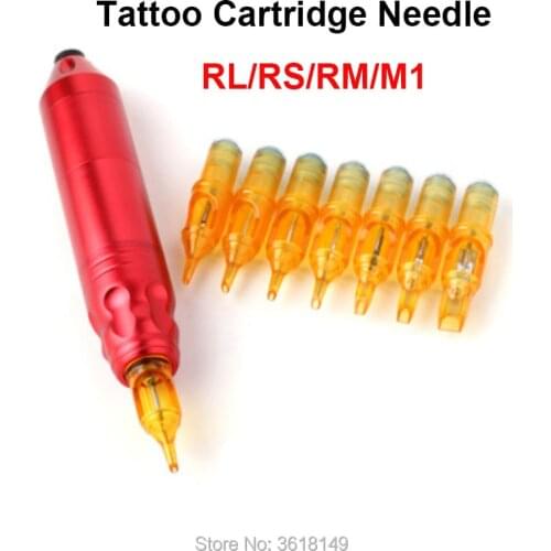 20pcs Disposable Semi-Permanent Makeup Tattoo Cartridge Needles RL/RM/M1/RS 1RL/3Rl/5RL/7RL for Pen Machine Tattoo Gun Supplies