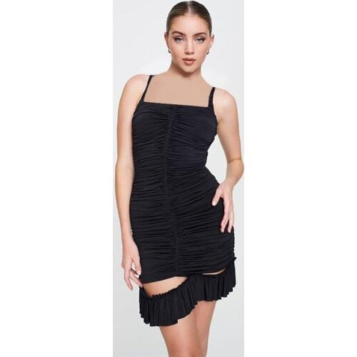 2021 Women clothes fashion ladies dress pleated tight club party evening bandage dress