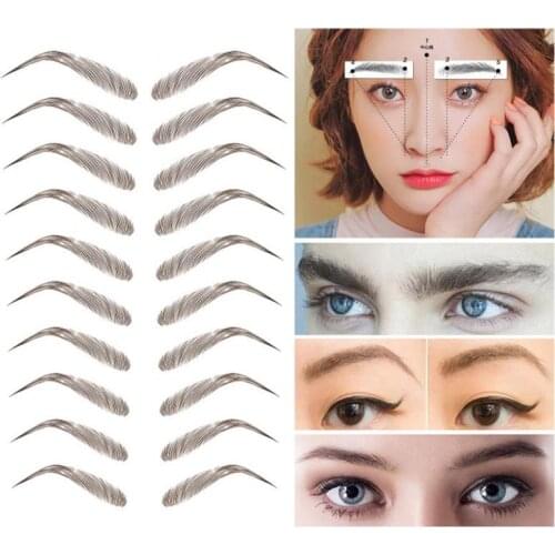 3D Imitation Ecological Fake Eyebrow Stickers Waterproof Natural Eyebrow Tattoo Sticker Long Lasting Hair-like Eyebrows Makeup