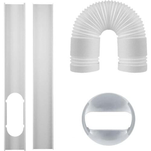 4Pcs/Set Window Plate Kit Flexible Easy to Install Flat Mouth Adapter Air Conditioner Pipe Set for Home