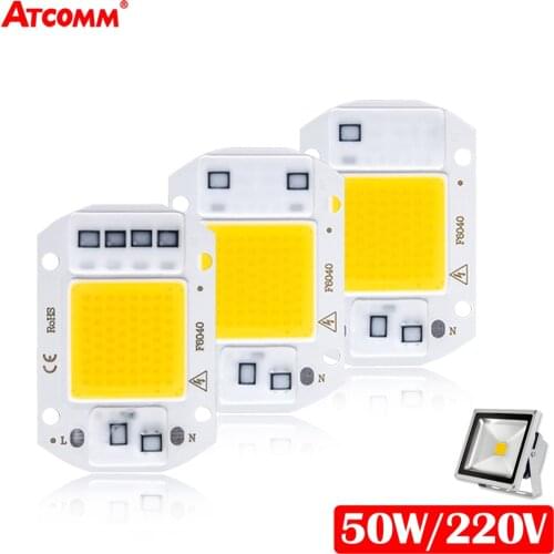 50W 220V COB LED Light Beads High Power Chip Lamp Intelligent Diode Array Flood Light Spotlight Source Smart IC No Need Driver