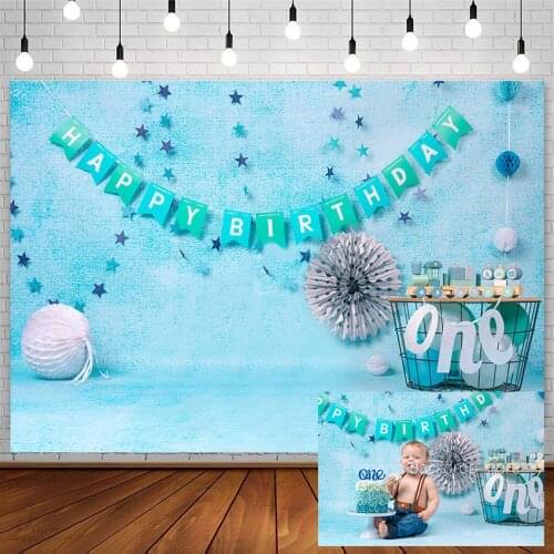Avezano 1st Happy Birthday Party Backdrop Flowers Stars Bluey Baby Photography Background Studio Photozone Photocall Decor Props