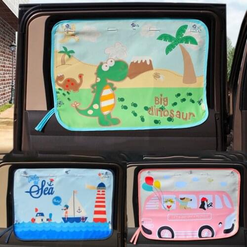70*50cm Car Cartoon Curtain Cover Sun Blocking Auto Curtain Side Blocking Tensile Sunshade Curtain for Children car-styling