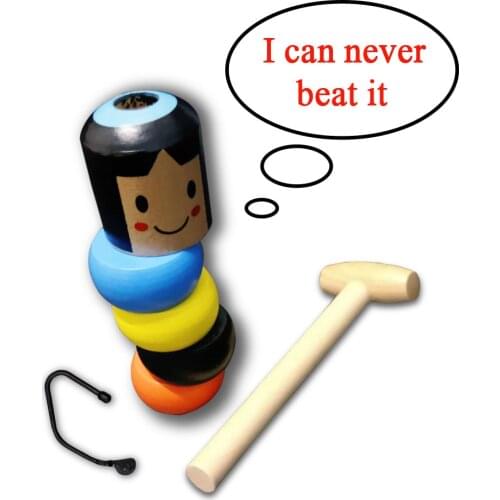 Immortal Daruma Unbreakable Wooden Man Magic Toy Magic Tricks Close Up Stage Magic Props Comedy Mentalism Fun Toy Accessory