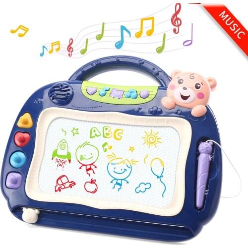Magnetic Drawing Board Doodle Board with Music Kids Art Sketch Pad for Toddlers Gifts for 2 3 Year Old Boys Girls