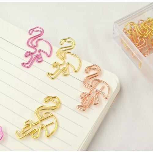 Flamingo Metal Office Stationery Exquisite Box Clips Office Accessories Paper Clips Papel Paper Flamingo Clips Para Papel