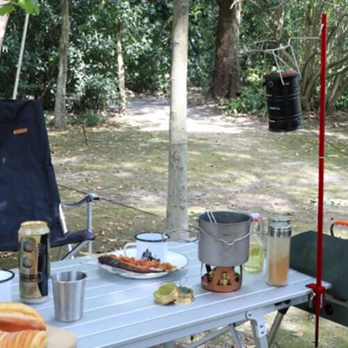 Multifunction Aluminum Alloy Outdoor Camping Lamp Bracket Portable Storage Hook Tent Table Hanging Light Holder Fixing Stand Set