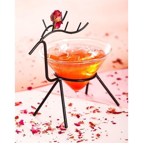 Fashion Rush Iron Shelf Deer Champagne Flutes Coupes Cone Muller Martini Wine Glass Wedding Party Bar Molecular Cocktail Cup