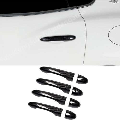 8pcs For Maserati Levante 2016-2020 Real Carbon Fiber Door Handle Cover Trim Car Styling Accessories