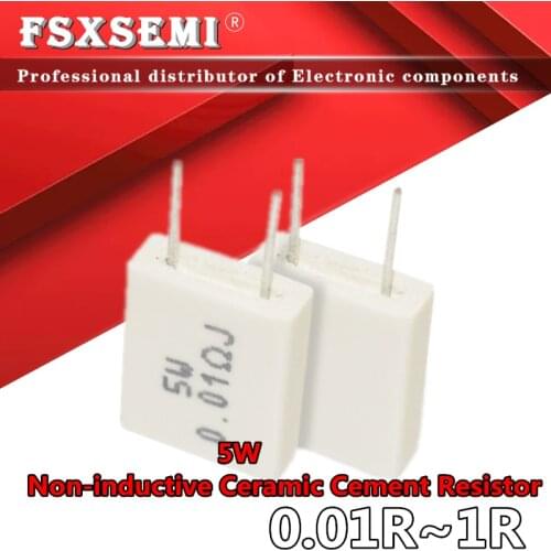 10pcs BPR56 5W Non-inductive Ceramic Cement Resistor 0.075R 0.1R 0.15R 0.2R 0.22R 0.25R 0.3R 0.33R 0.47R 0.68R 0.75R 0.82R 1R