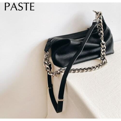 2021 New Thick Chain Design Women Underarm Bag Cowskin AAA+ Quality Ladies Shoulder Messenger Bag 100% Real Leather Day Purse