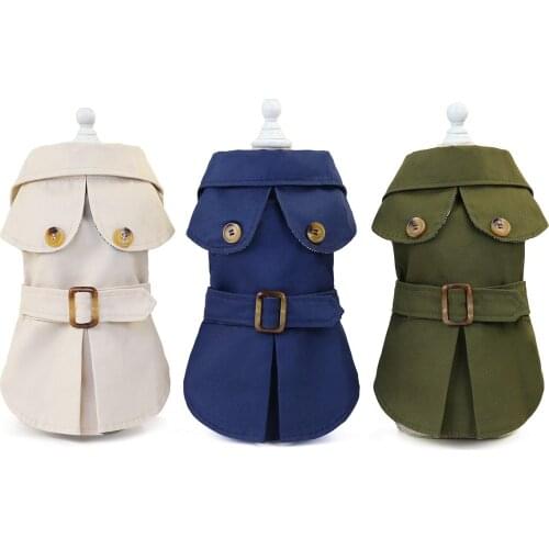 10PC/Lot Pet Dog Clothes Spring Autumn Puppy Dog Trench Coat for Small Dog Jacket Chihuahua Yorkies Clothing