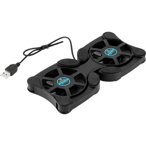Laptop Cooling Pad Portable Tablet Cooler Folding Laptop Fan Cooling Stand with 2 Fans, with USB Cable, Plug and Play