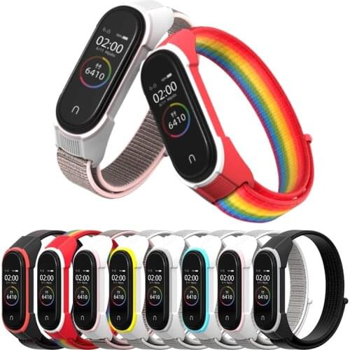 Nylon replacement strap for xiaomi xiomi miband6 mi band6 my band 6 miband 5 4 3 Correa Sports Breathable Bracelet straps
