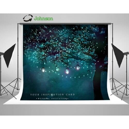 Lights Garden Wedding Firefly Tree Birthday Tea Garden backdrops polyester or Vinyl cloth Computer print party background