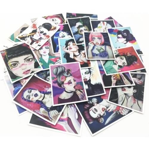 25Pcs/Lot Sexy Girls Computer Stickers Waterproof Pvc Refrigerator Decoration Mixed Decals For MacBook HP/Xiaomi Laptop Sticker