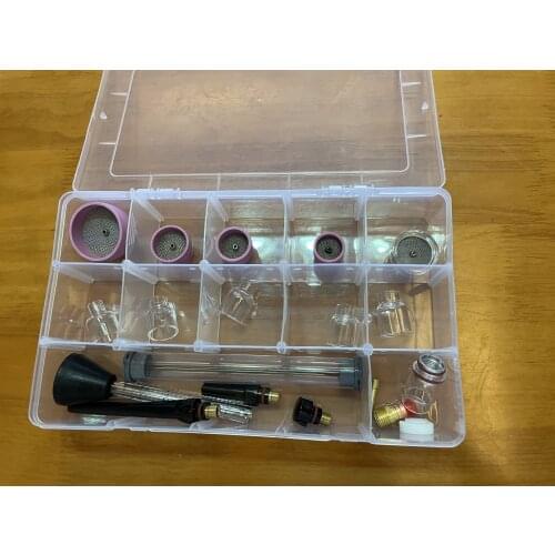 Glass Nozzle + Alumina Cup With Mesh Kits For Tig Welding Torch WP17/18/26 Weld Parts