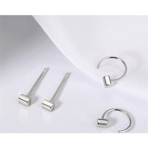 VENTFILLE 925 Sterling Silver Cube Tassel Retro Style Light Luxury Earrings