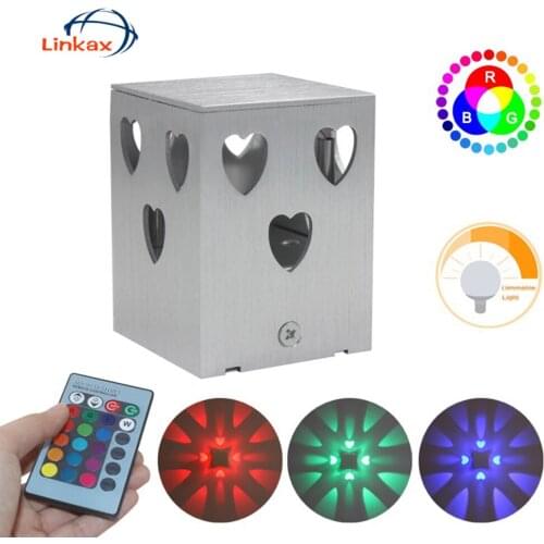 Heart Hole LED Wall Light 85-265V Effect Wall Lamp With Remote Controller Colorful Wall lamp For Party Bar Lobby KTV Home Decora