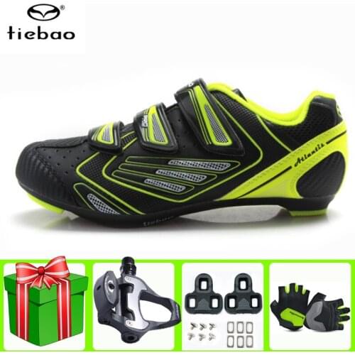 TIEBAO Road Cycling Shoes Men Sneakers Add Pedal Set Outdoor Sport Bicycle Shoes Professional Racing Bike Zapatillas Ciclismo