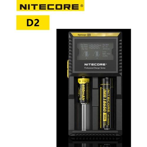 100% Original Nitecore D2 Digicharger LCD Intelligent Circuitry Global Insurance li-ion 18650 14500 16340 26650 Battery Charger